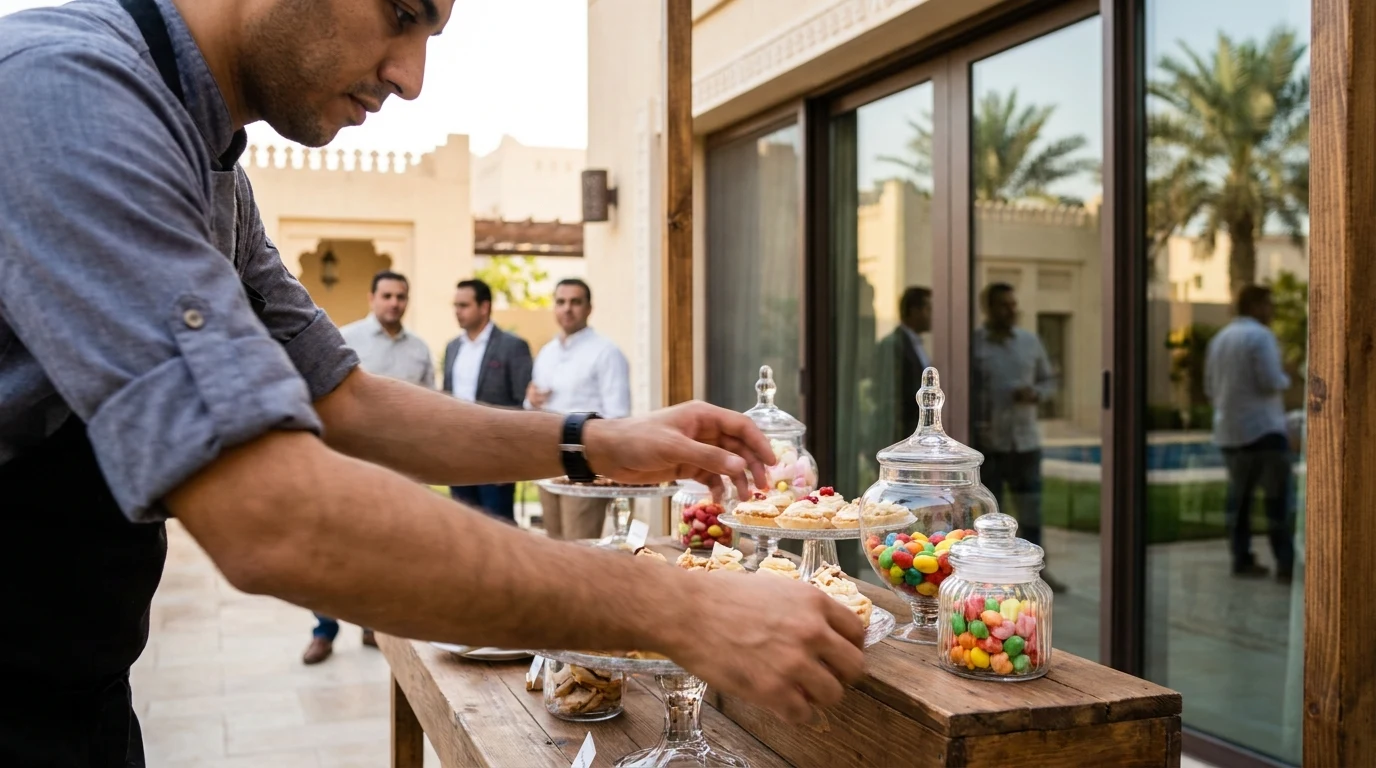 تجهيز ركن حلويات وكاندي بار في الكويت — قبل